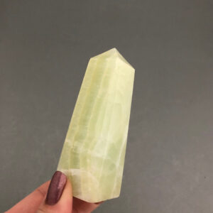 Green Calcite Crystal Point Obelisk (3 5/8" Tall) For Heart Chakra Stone, Astral Travel Channeling, Crystal Grid Point, Manifestation Stone Green Calcite Crystal Point Obelisk (3 5/8" Tall) For Heart Chakra Stone, Astral Travel Channeling, Crystal Grid Point, Manifestation Stone