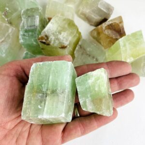 Green Calcite Crystal Rough Stone- Choose your Size - Chakra - Wire Wrapping - Reiki