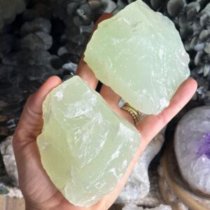 Large Raw Green Calcite Chunk, Chakra Stone