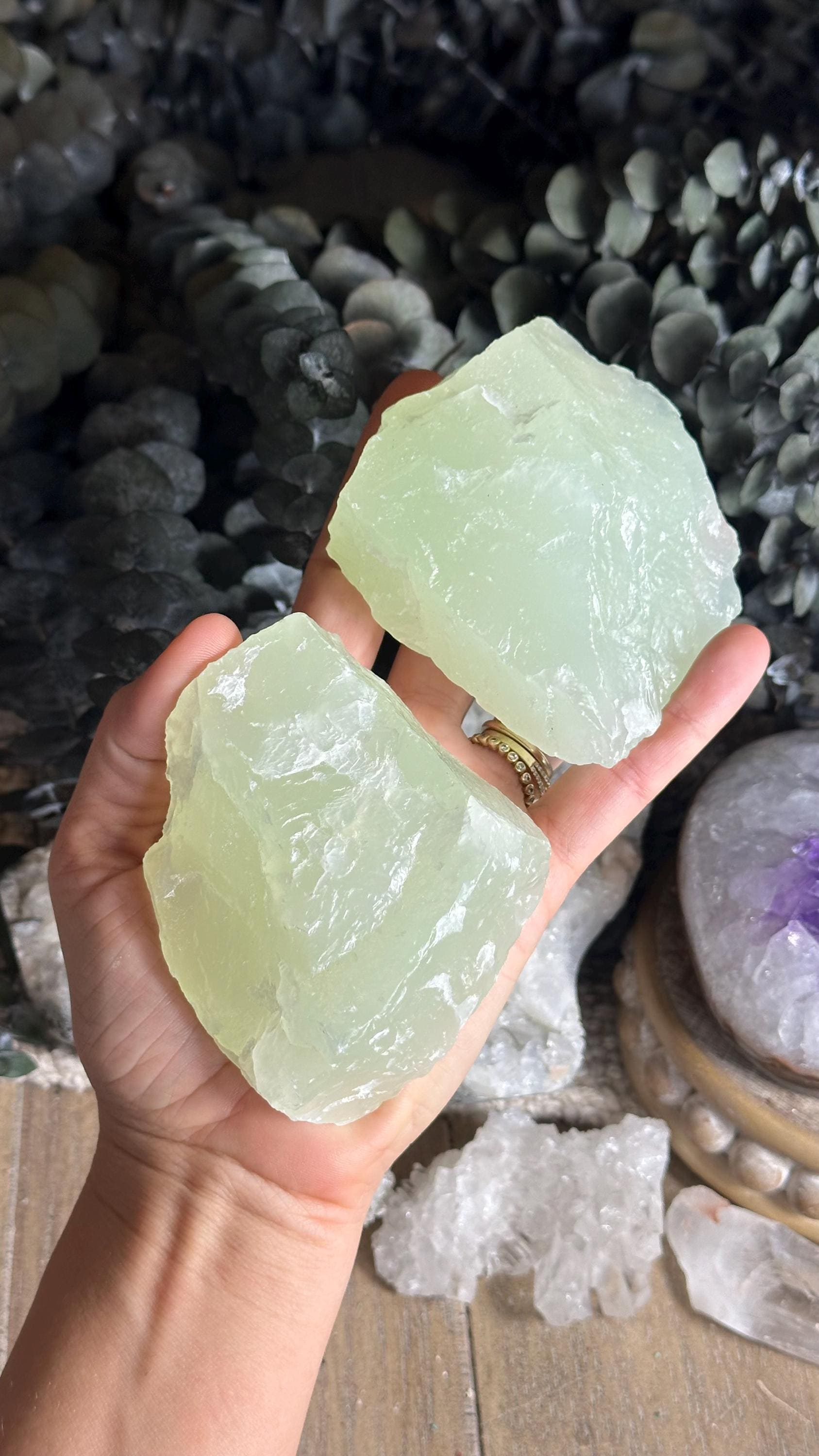 Large Raw Green Calcite Chunk, Chakra Stone