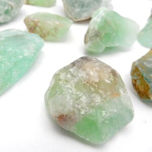 Light Green Calcite Stone Wire Wrapping Chakra Raw Stone  (RK200BOX62-D)