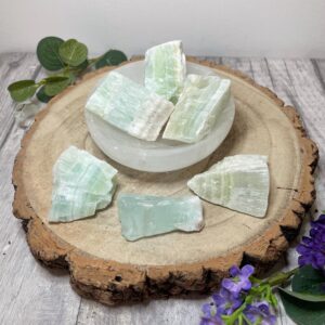 Pistachio Green Calcite Raw Natural One Stone