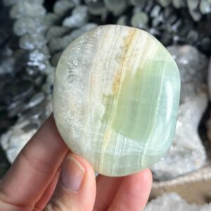 Caribbean Calcite Palm Stone, Pistachio Calcite