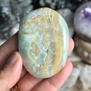 Caribbean Calcite Palm Stone, Pistachio Calcite