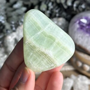 Caribbean Calcite Palm Stone, Pistachio Calcite