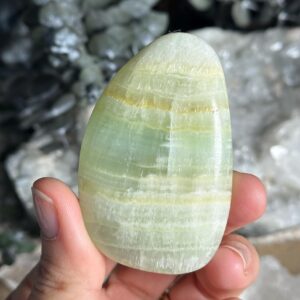 Caribbean Calcite Palm Stone, Pistachio Calcite