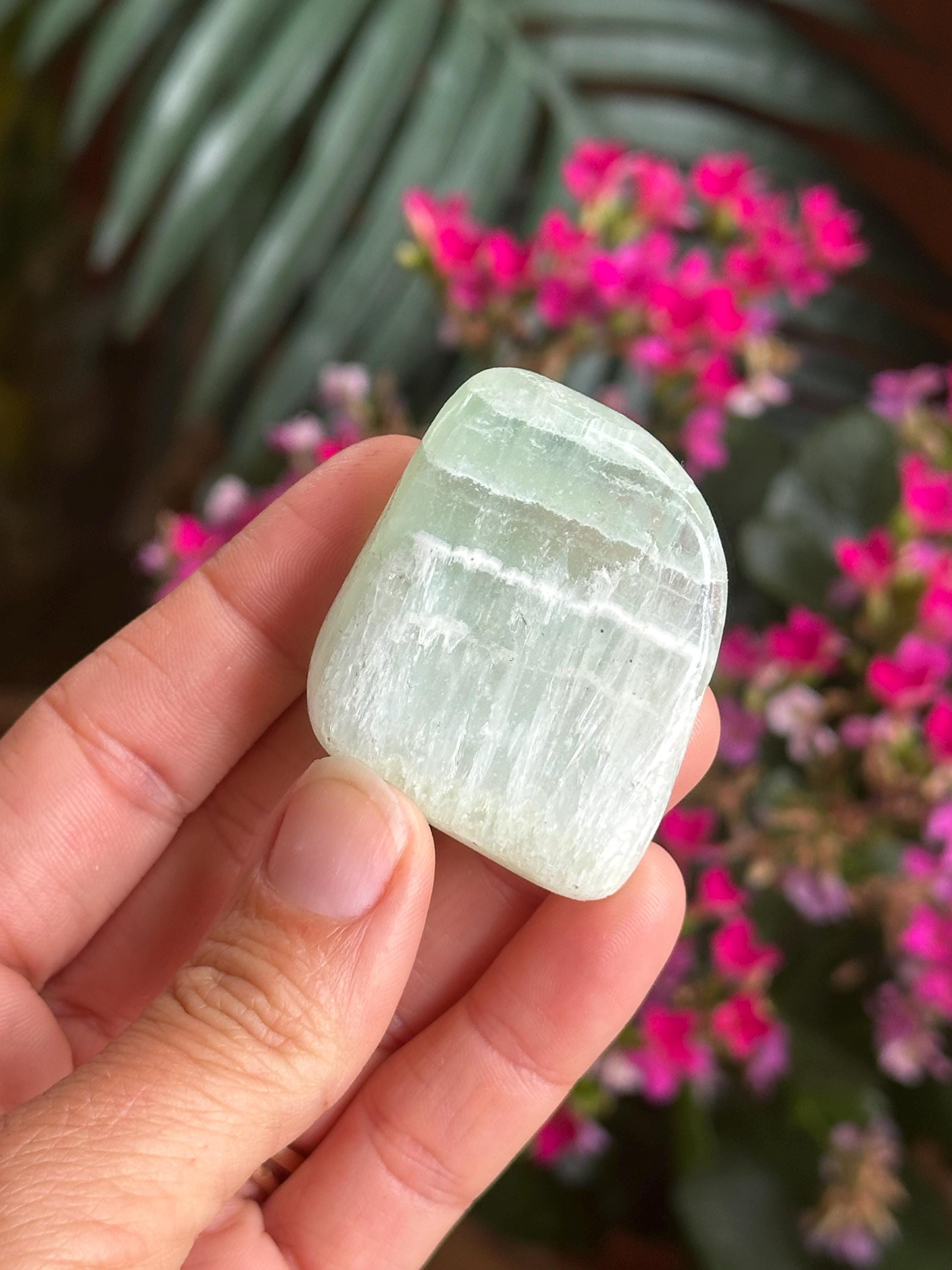 Caribbean Calcite Palm Stone, Pistachio Calcite