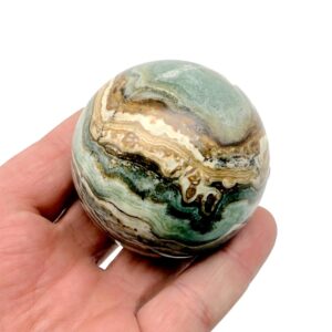 Caribbean Green Calcite Sphere Stone AAA+ – Pork Stone Crystal Ball  – Crystal Decor – 50-60mm - RA1431