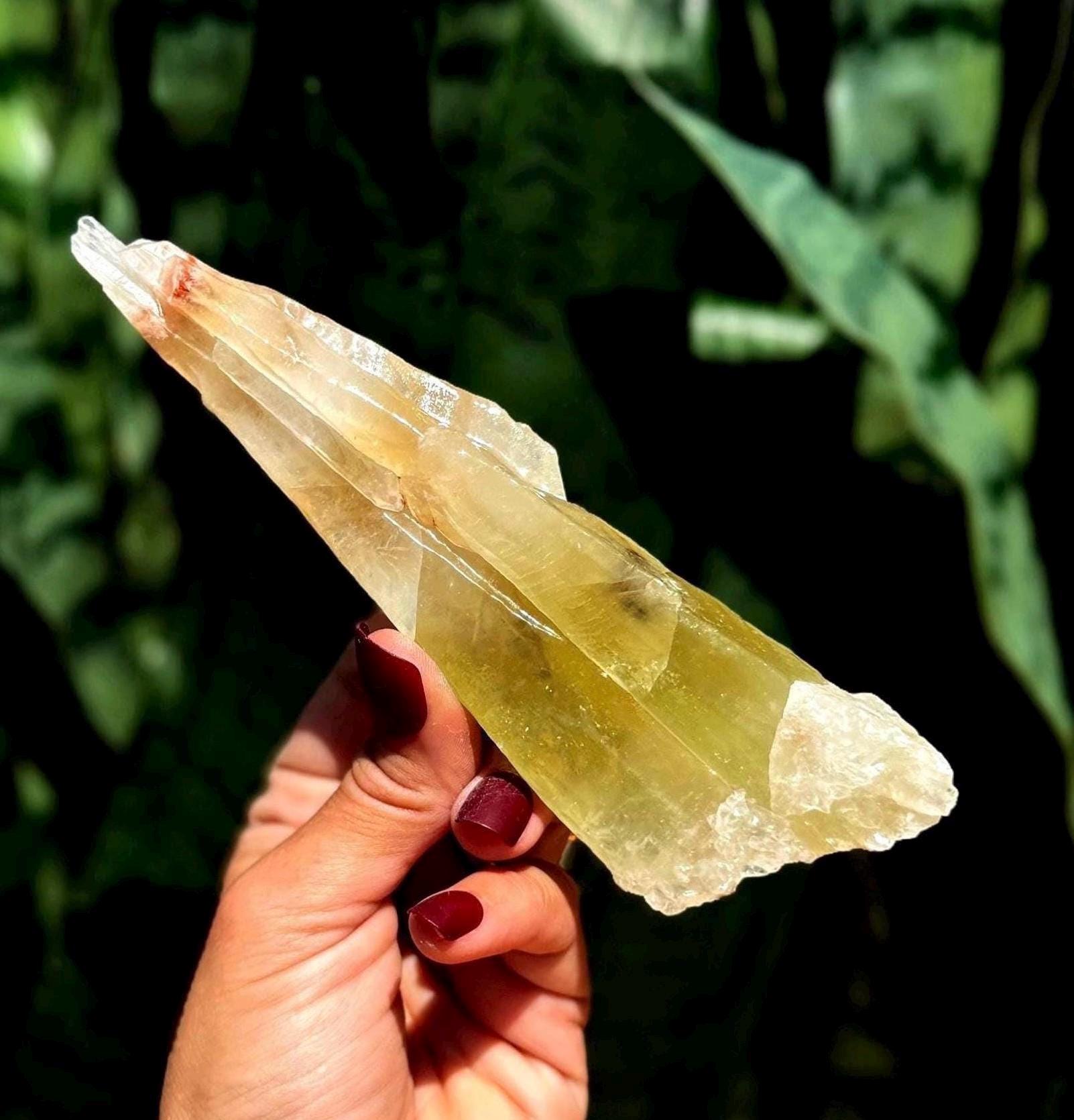 Green Calcite Crystal - Relieves Stress & Worry - Heart Chakra Crystal - Healing Crystal - Mexican Calcite