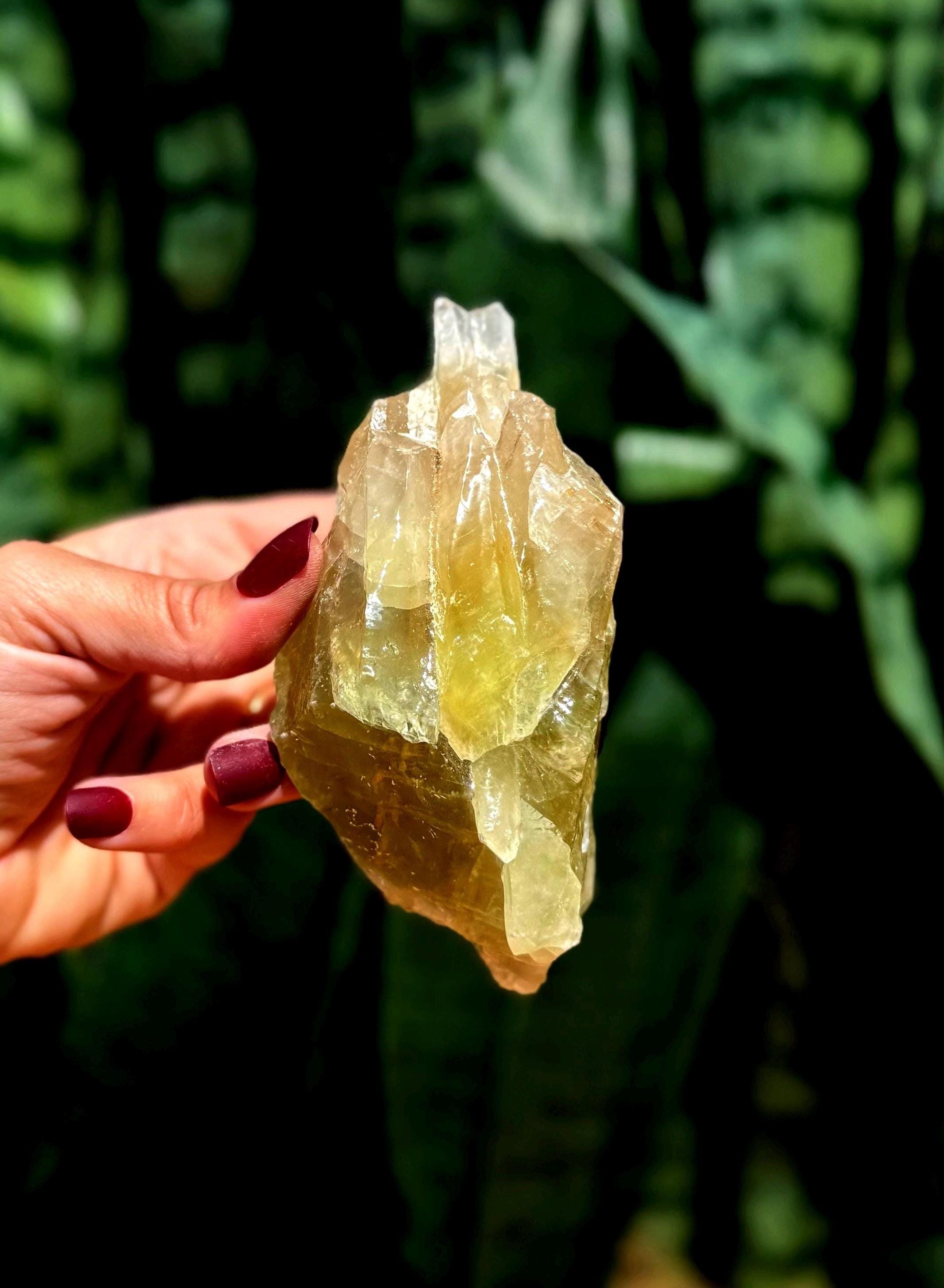 Green Calcite Crystal - Relieves Stress & Worry - Heart Chakra Crystal - Healing Crystal - Mexican Calcite