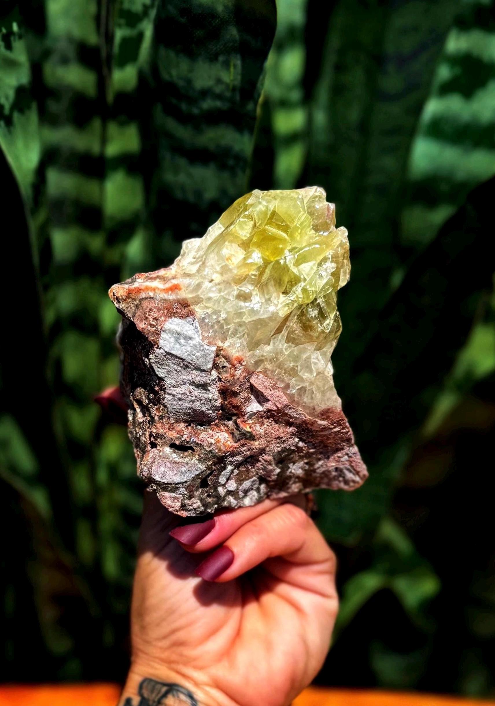 Green Calcite Crystal - Relieves Stress & Worry - Heart Chakra Crystal - Healing Crystal - Mexican Calcite