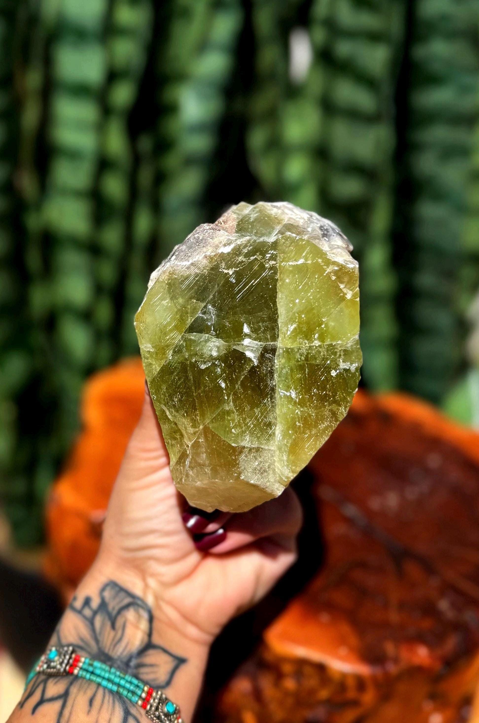 Green Calcite Crystal - Relieves Stress & Worry - Heart Chakra Crystal - Healing Crystal - Mexican Calcite