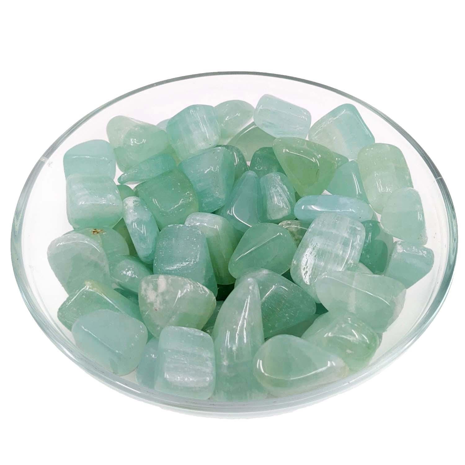 1 Pistachio Calcite Aa Tumbled Stone (1") #sk6507