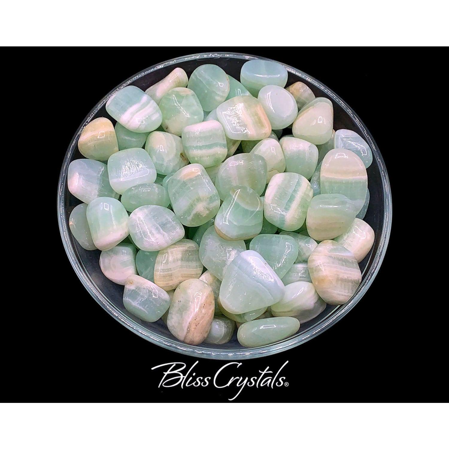 2 Green Calcite Tumbled Stone Healing Crystal And Stone For Study #gc23