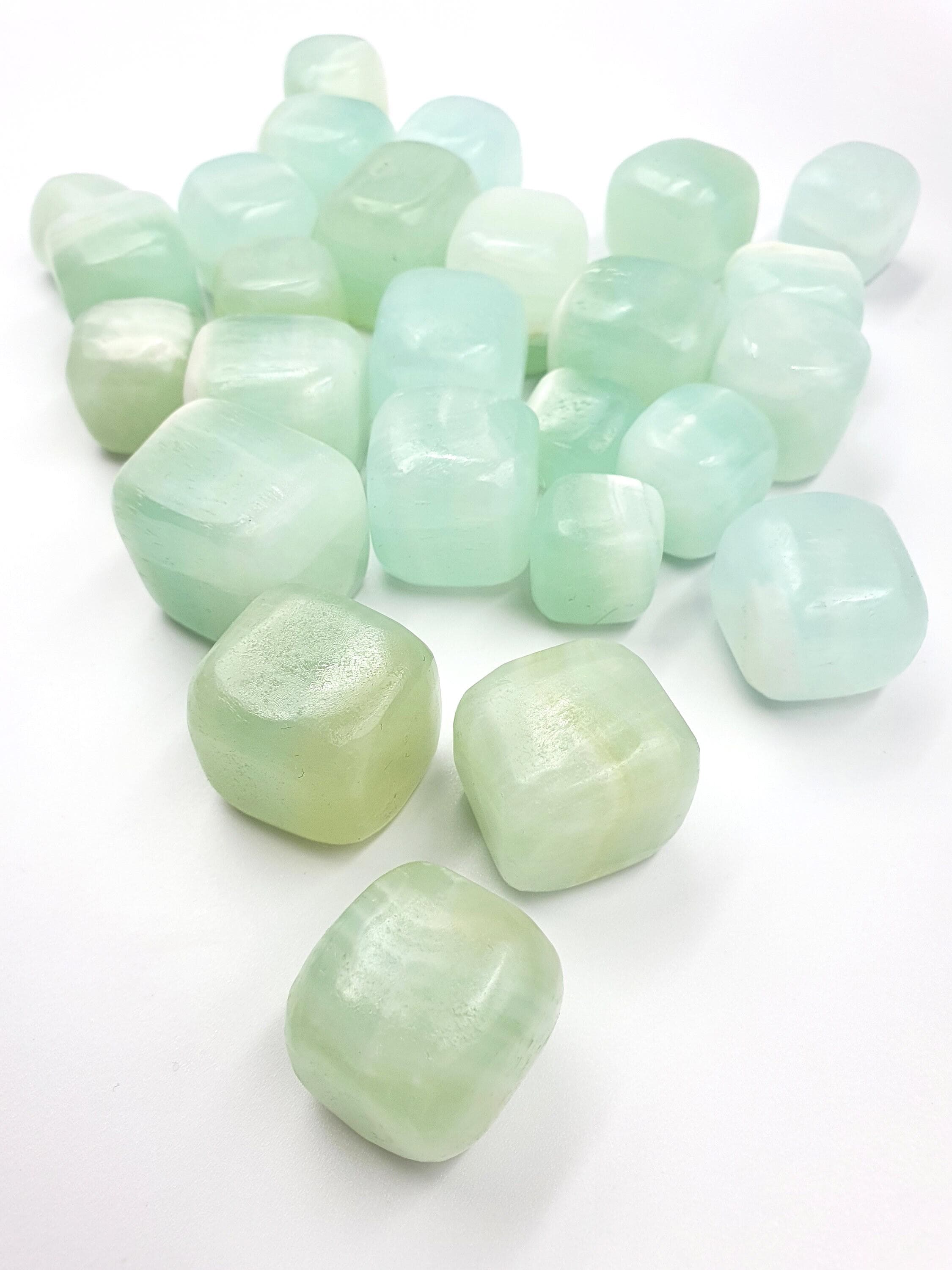 Pistachio Calcite Crystal Tumbles - Forgiveness Stone