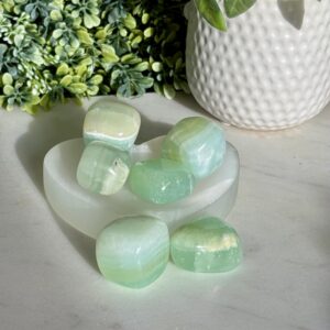 Pistachio Calcite Tumbles – Grounding & Emotional Balance Crystals