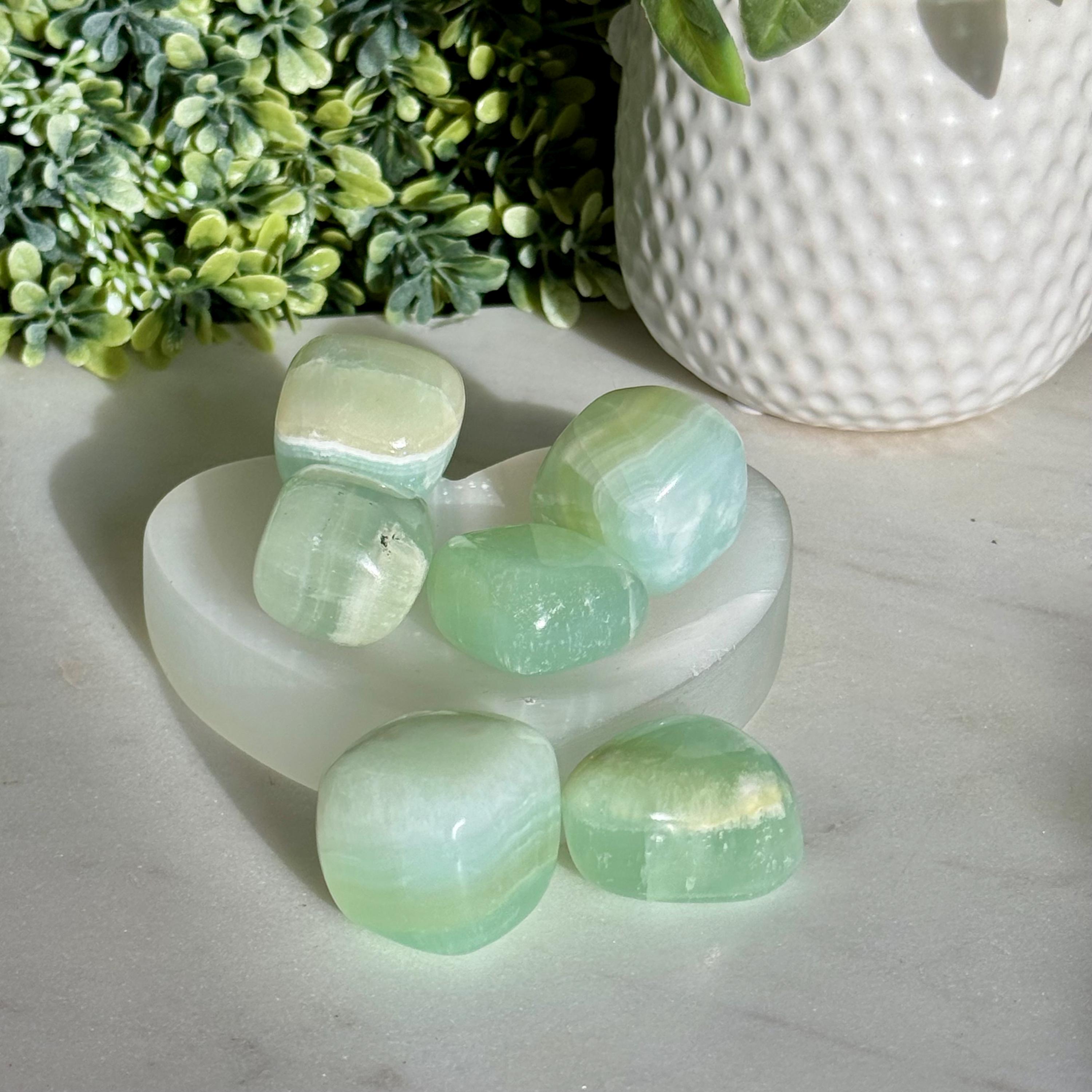 Pistachio Calcite Tumbles – Grounding & Emotional Balance Crystals