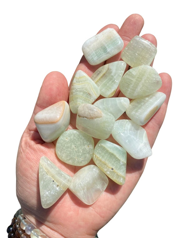 Green Calcite Tumbled Stone - Multiple Sizes Available - Tumbled Green Calcite Crystal - Green Calcite - Green Crystals And Stone