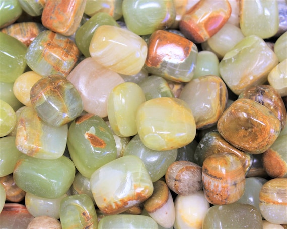 Green Calcite Tumbled Stones: Choose Ounces Or Lb Bulk Wholesale Lots ('a' Grade)