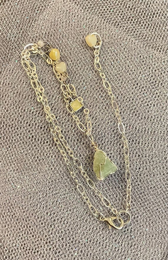 Green Calcite Wire Wrapped Pendant Necklace: Heart Chakra Healing Crystal Green Calcite Wire Wrapped Pendant Necklace: Heart Chakra Healing Crystal