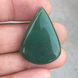 Green Jade Cabochon Gemstone: Natural Loose Stone, (35Cts, 34x24mm) #099