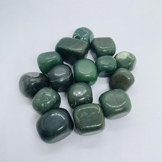 Green Jade Tumbled Stones – Natural Polished Crystals, Prosperity