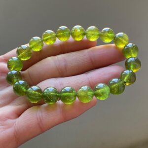 9mm Natural Green Tourmaline Beaded Bracelet,jewelry Gift Bracelet