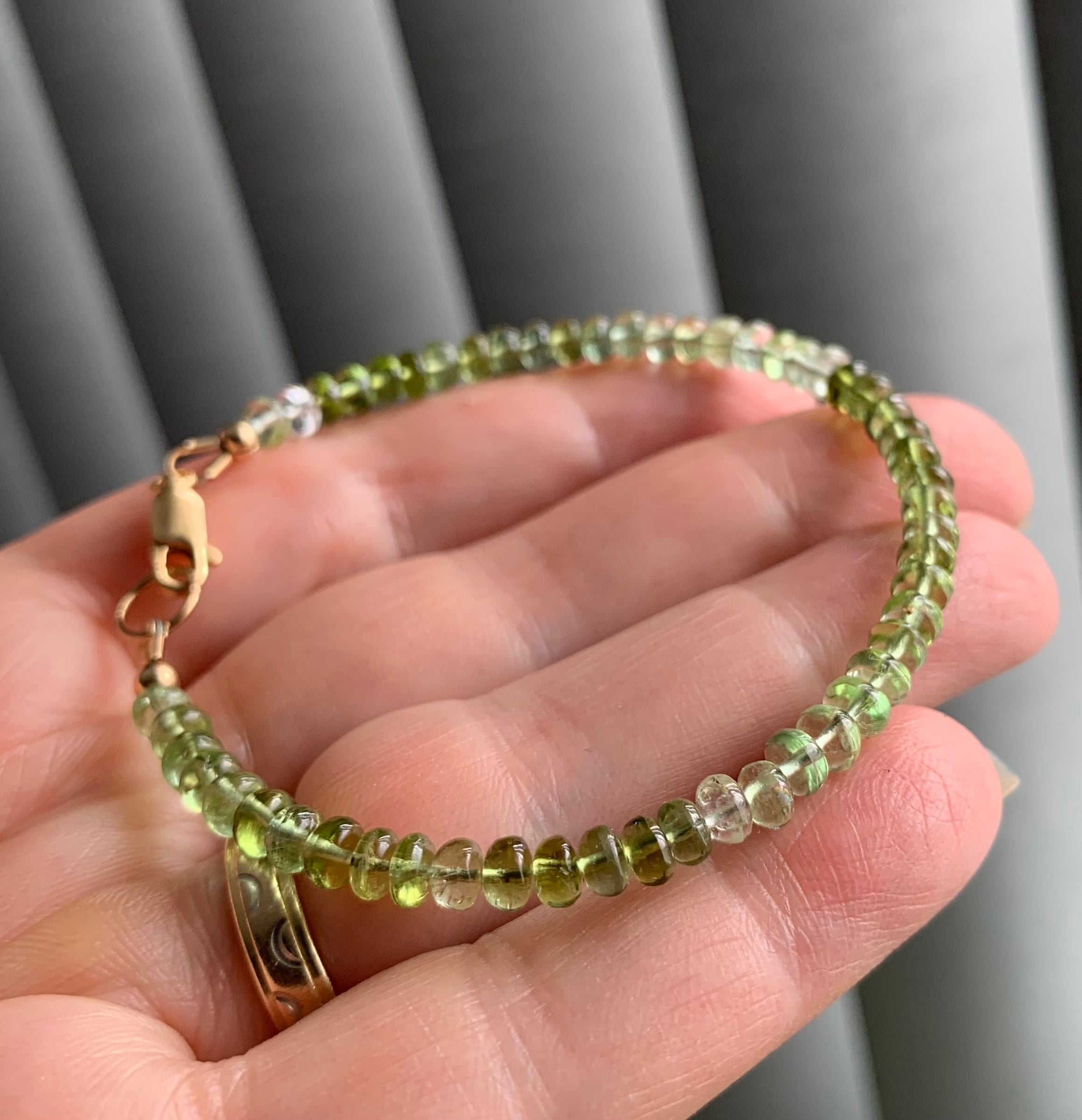 Aaa Green Tourmaline Bracelet, Delicate High Quality Natural Tourmaline Bracelet, Dainty Bracelet