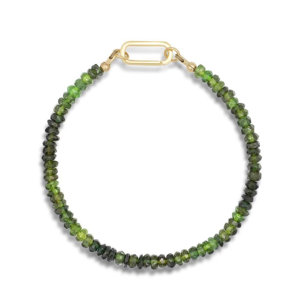 Green Tourmaline Bracaelet | Tourmaline Bracelet | Green Tourmaline | [ebgm1430] Faceted Tourmaline Green Stones | Dainty Green