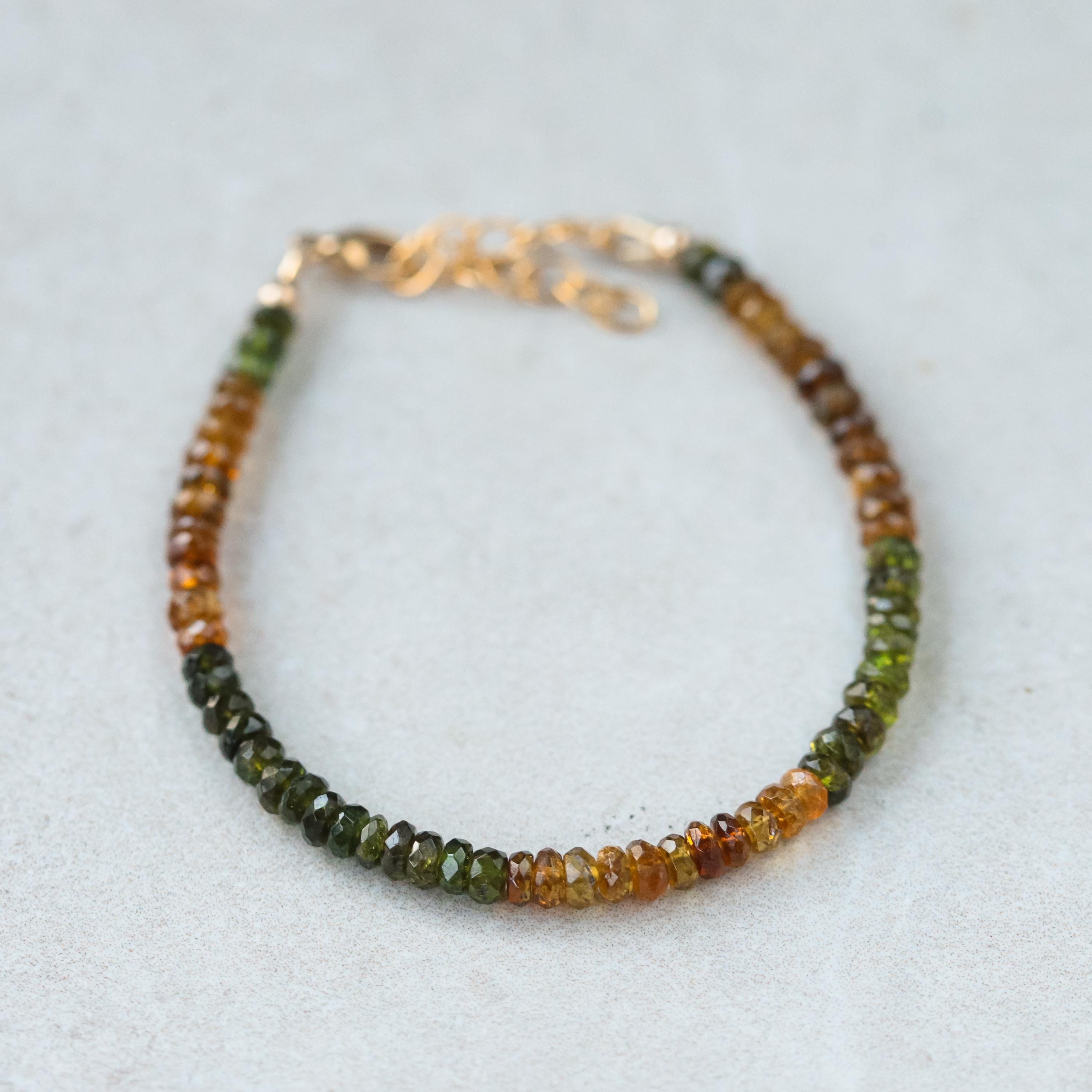 Petro Tourmaline Bracelet, Tourmaline Bracelet [ebpm1096] Petro Tourmaline | Faceted Green Tourmaline | Dainty Green Tourmaline *g