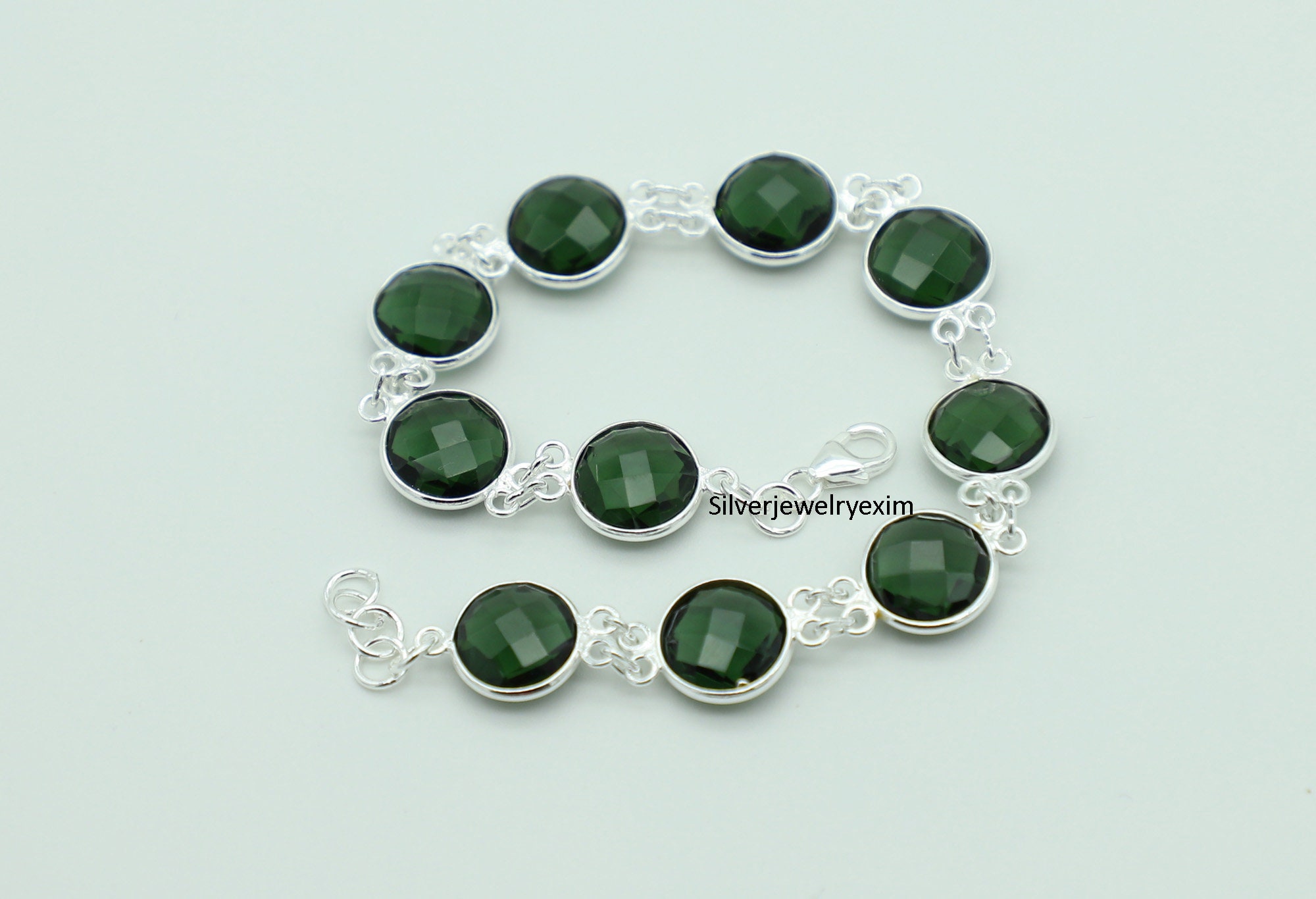 Green Tourmaline Bracelet: Sterling Silver Gemstone, Adjustable Boho Jewelry