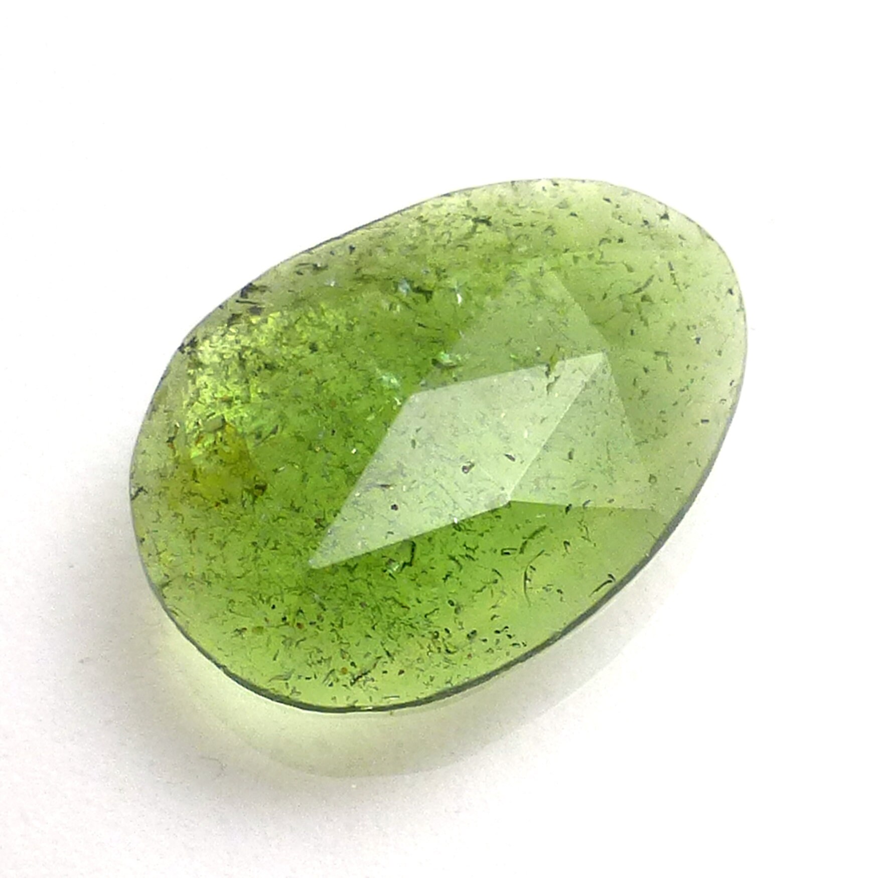 2.590 Carats Green Tourmaline Cabochon Rose Cut Watermelon Gemstone One Of A Kind Faceted Handmade Handcut Ring Stone