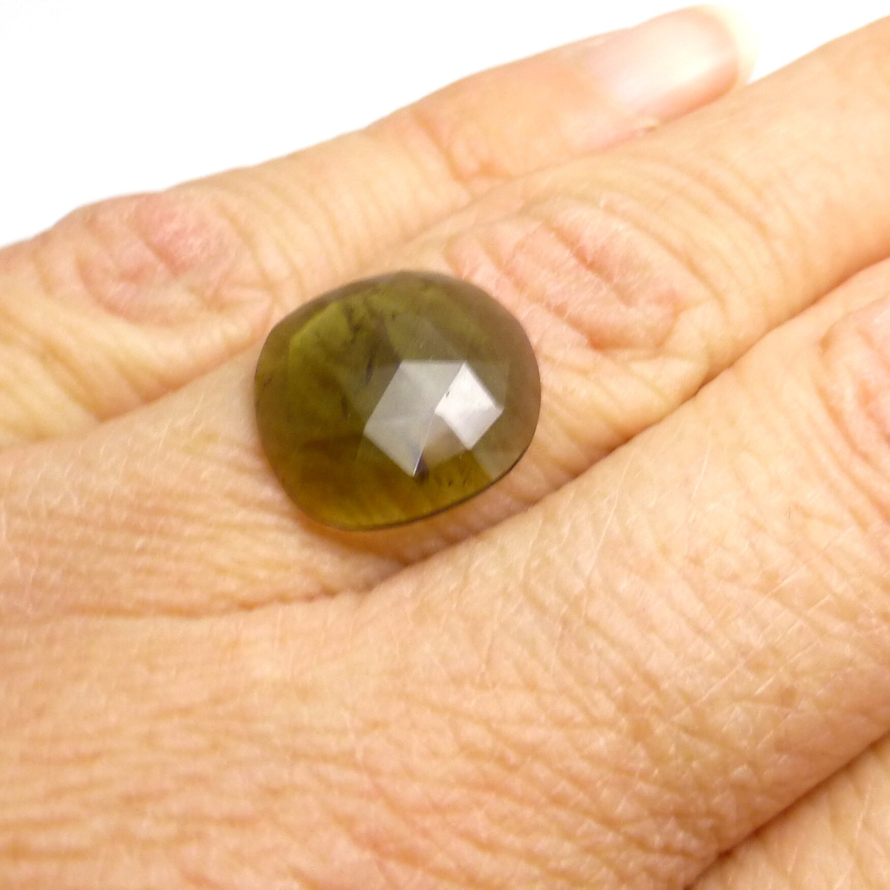 4.475 Carats Green Tourmaline Cabochon Rose Cut Watermelon Gemstone One Of A Kind Faceted Handmade Handcut Ring Stone 4.475 Carats Green Tourmaline Cabochon Rose Cut Watermelon Gemstone One Of A Kind Faceted Handmade Handcut Ring Stone