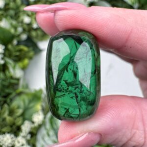 Green Tourmaline Cabochon | 8g | - #2 (polished Crystal Jewelry, Healing Stone, Heart Chakra, Love) Green Tourmaline Cabochon | 8g | - #2 (polished Crystal Jewelry, Healing Stone, Heart Chakra, Love)