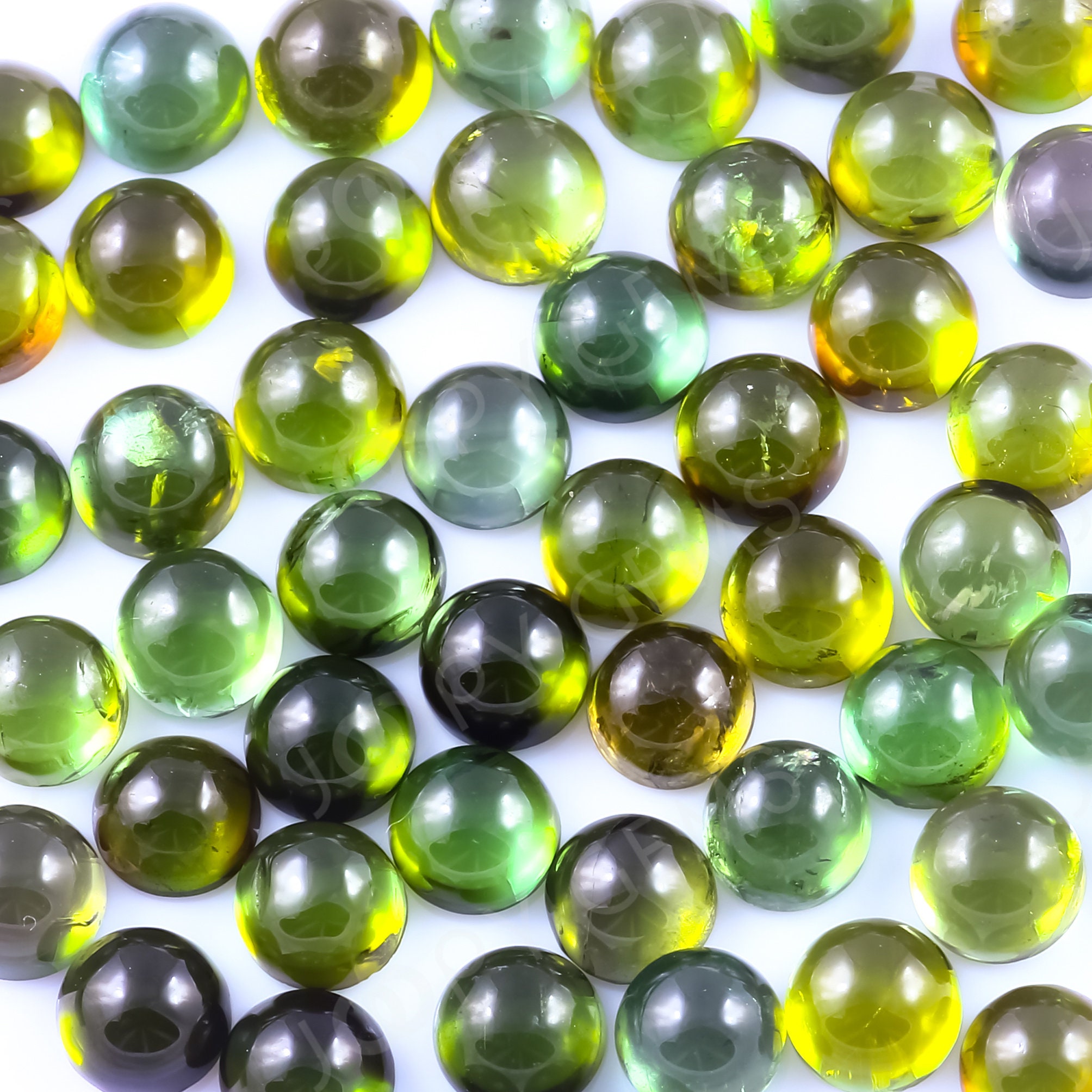 Dark Green Tourmaline Cabochon 3mm Round - Per Piece