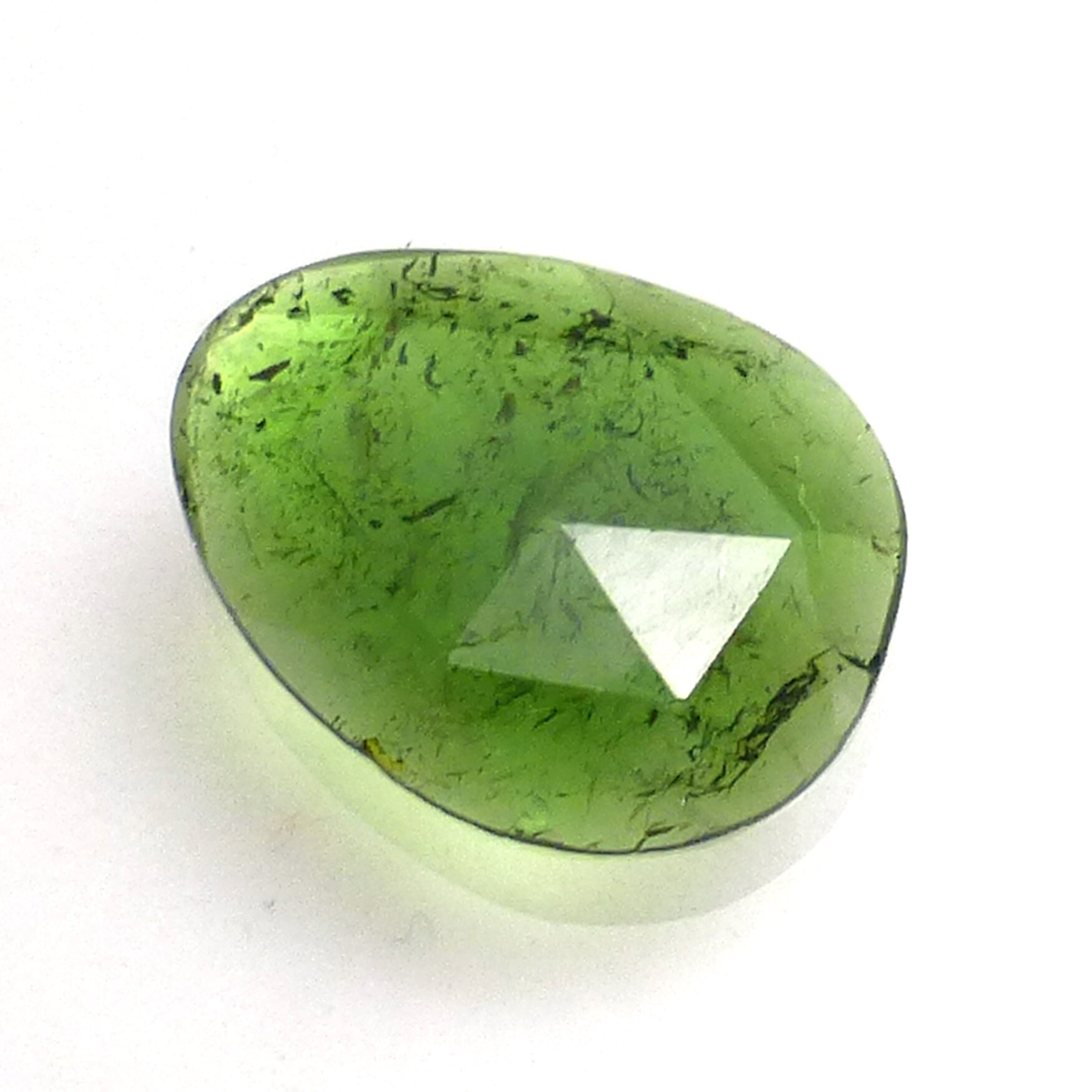 Green Tourmaline Cabochon Rose Cut Watermelon Gemstone One Of A Kind Faceted Handmade Handcut Ring Stone
