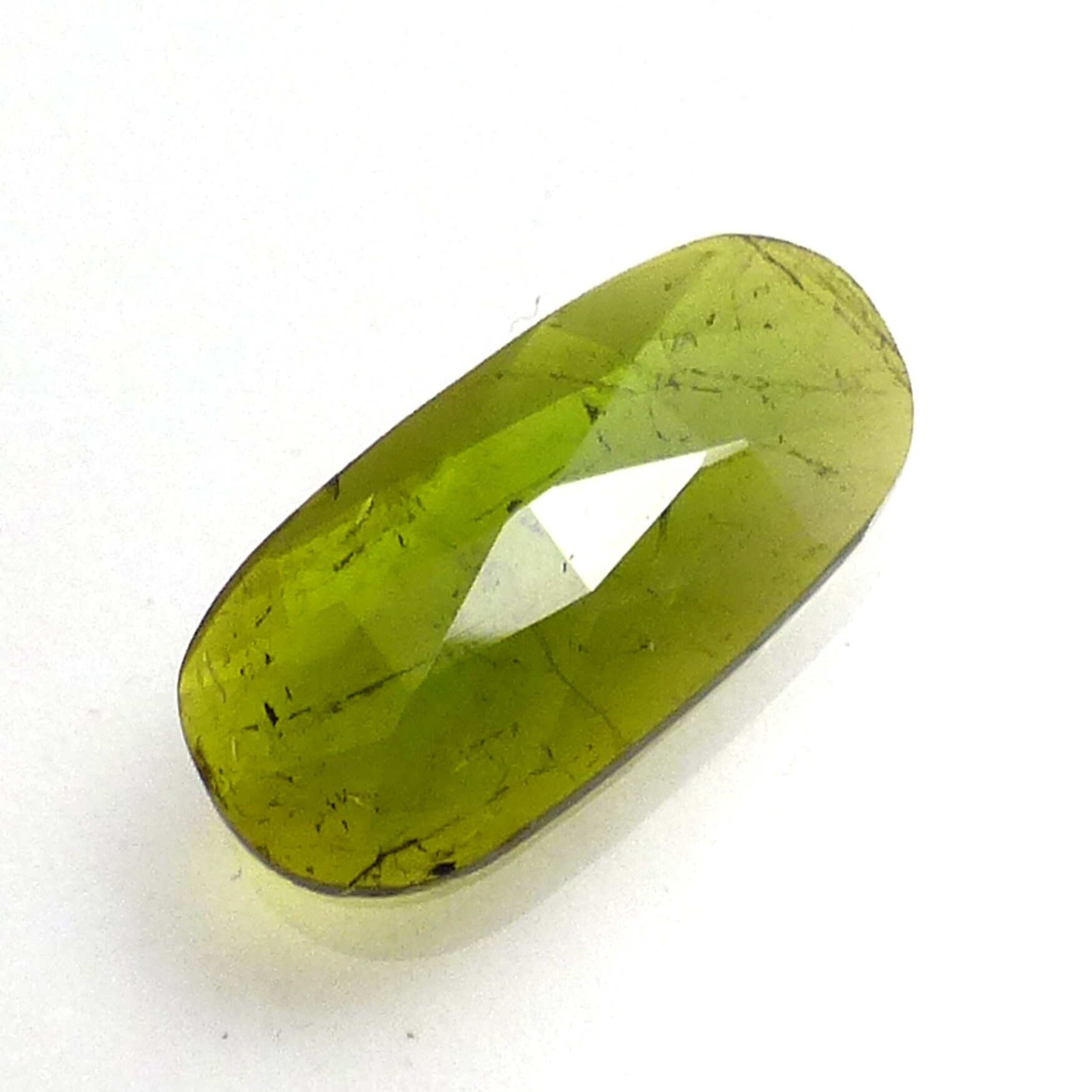 Green Tourmaline Cabochon Rose Cut Watermelon Gemstone One Of A Kind Faceted Handmade Handcut Ring Stone
