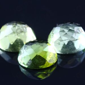 Green Tourmaline Rose Cut Cabochon 7mm Round - Per Stone Green Tourmaline Rose Cut Cabochon 7mm Round - Per Stone