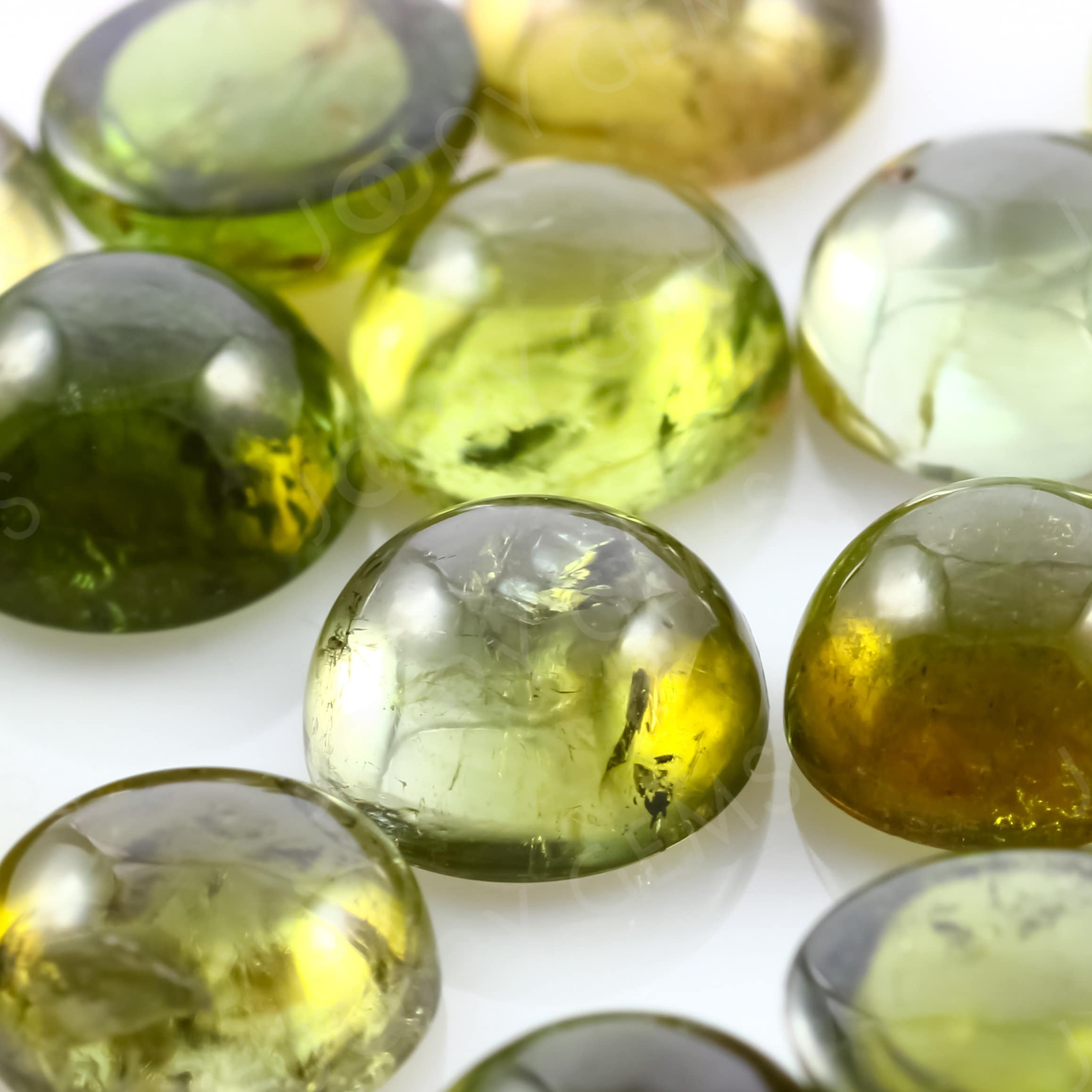 Yellow-green Tourmaline Cabochon 6mm Round - 1 Cab