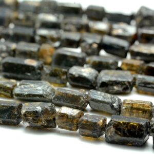 6-8mm Rough Green Tourmaline Point Gemstone Dark Green Cube Tube Loose Beads Rare 7.5" Half Strand (80005410-464) 6-8mm Rough Green Tourmaline Point Gemstone Dark Green Cube Tube Loose Beads Rare 7.5" Half Strand (80005410-464)