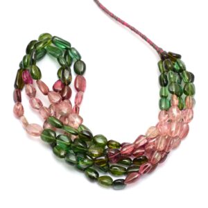 Aaa+ Pink / Green Tourmaline Smooth Oval Nuggets Beads, 16inch Strand, Natural Multi Tourmaline Semi Precious Gemstone Loose Nuggets Beads Aaa+ Pink / Green Tourmaline Smooth Oval Nuggets Beads, 16inch Strand, Natural Multi Tourmaline Semi Precious Gemstone Loose Nuggets Beads