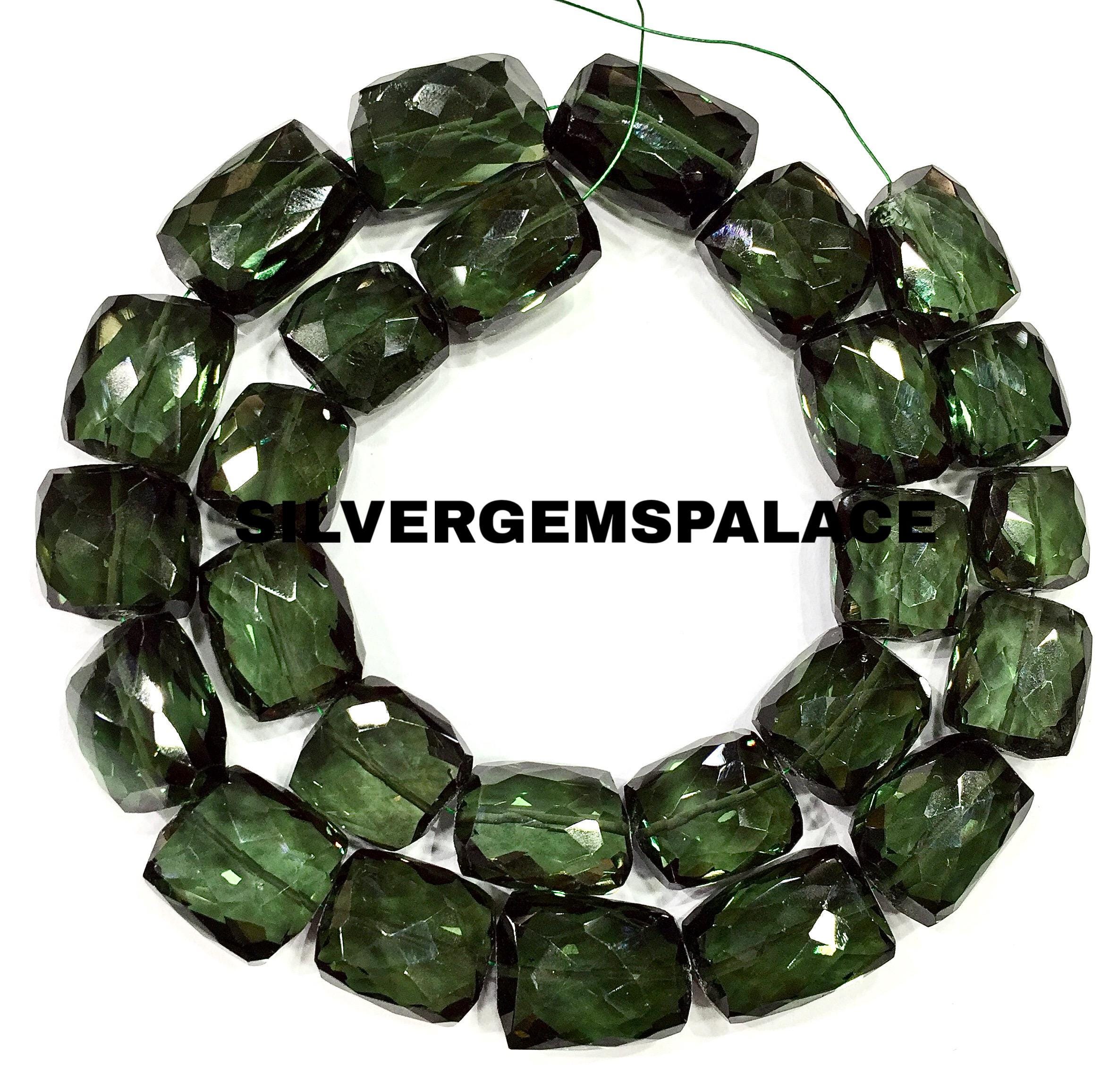 Extremely Rare~green Tourmaline Color Faceted Chicklet Beads Green Tourmaline Nuggets Beads Irregular Shape Beads Cuboid Shape Beads 15”