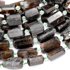 Raw Natural Honey Cognac Green Tourmaline Dravite Beads Freeform Nugget Tube Real Genuine Tourmaline Crystal Gemstones 15.5" Strand Raw Natural Honey Cognac Green Tourmaline Dravite Beads Freeform Nugget Tube Real Genuine Tourmaline Crystal Gemstones 15.5" Strand