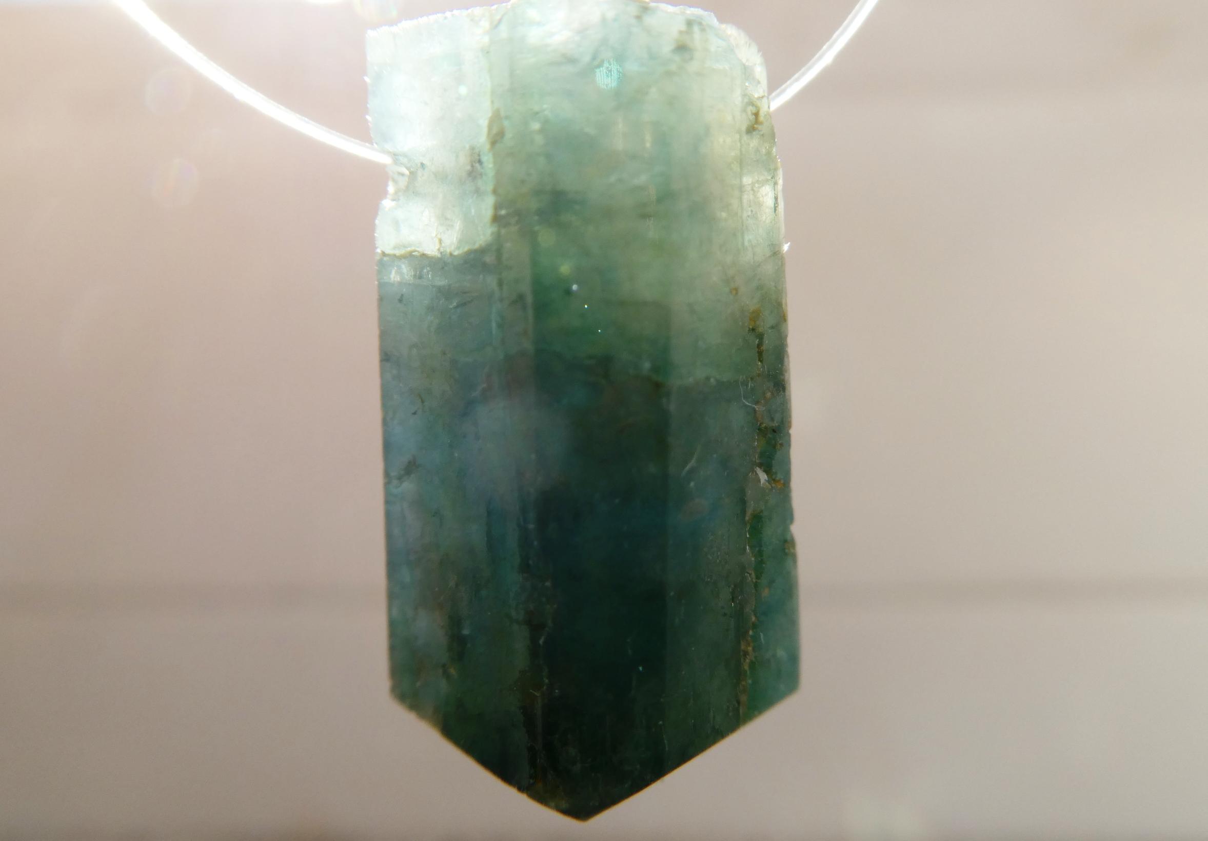 Raw Green Tourmaline Point 20mm Bead- 1 Pc Focal Gemstone-pendant Jewelry Making-craft Natural Beads