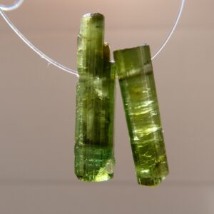 Raw Green Tourmaline Stick 14-17mm Beads - 2 Pcs Natural Crystals-jewelry Making-crafts Gemstone Beads Raw Green Tourmaline Stick 14-17mm Beads - 2 Pcs Natural Crystals-jewelry Making-crafts Gemstone Beads