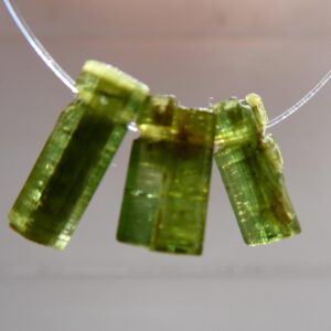 Raw Green Tourmaline Sticks 9-11mm Beads- 3 Pcs Gemstone- Jewelry Making- Natural Crafts Beads Raw Green Tourmaline Sticks 9-11mm Beads- 3 Pcs Gemstone- Jewelry Making- Natural Crafts Beads