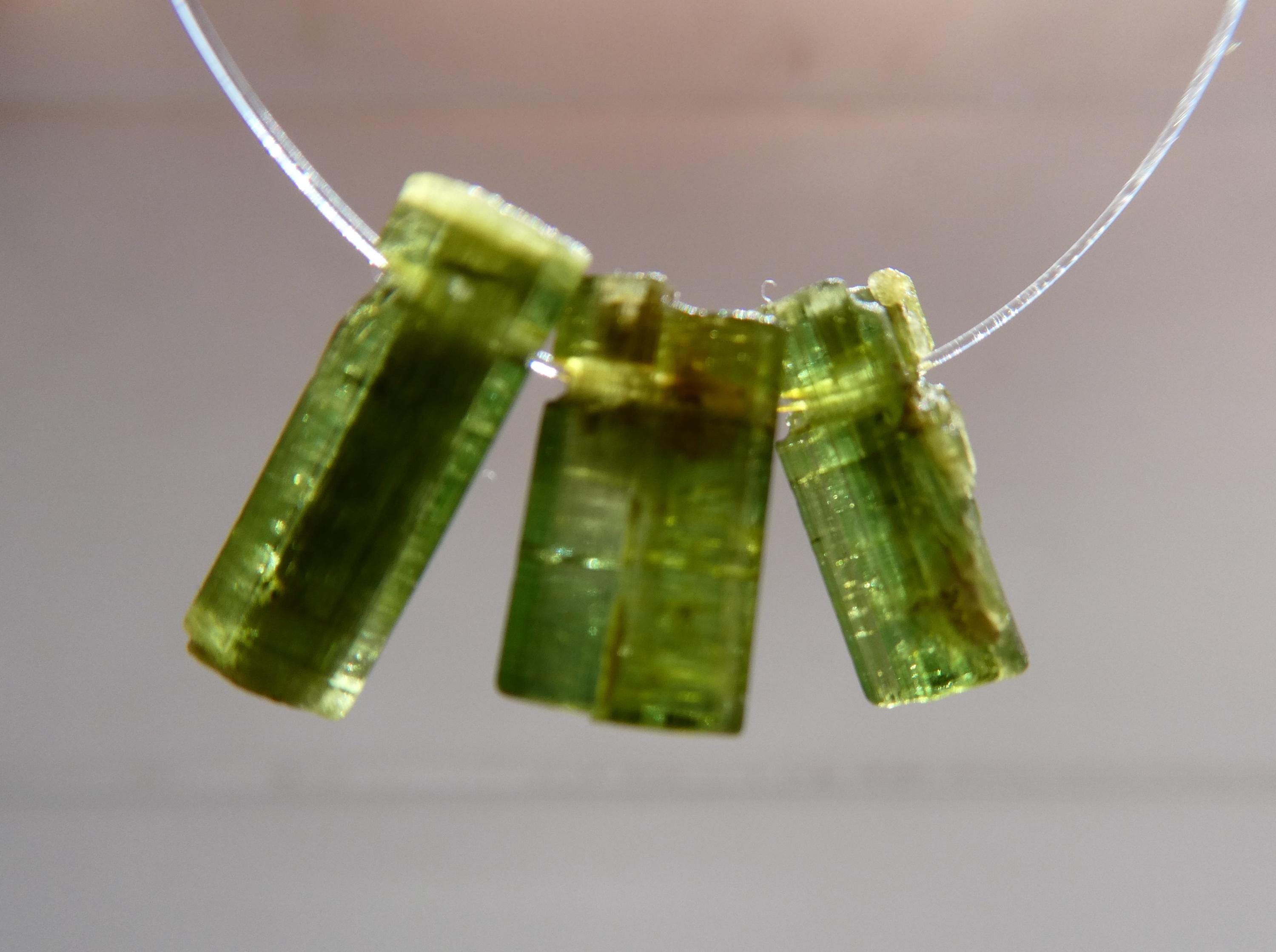 Raw Green Tourmaline Sticks 9-11mm Beads- 3 Pcs Gemstone- Jewelry Making- Natural Crafts Beads Raw Green Tourmaline Sticks 9-11mm Beads- 3 Pcs Gemstone- Jewelry Making- Natural Crafts Beads