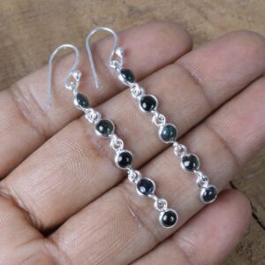 Green Tourmaline Sterling Silver Hook Earrings: October Birthstone
