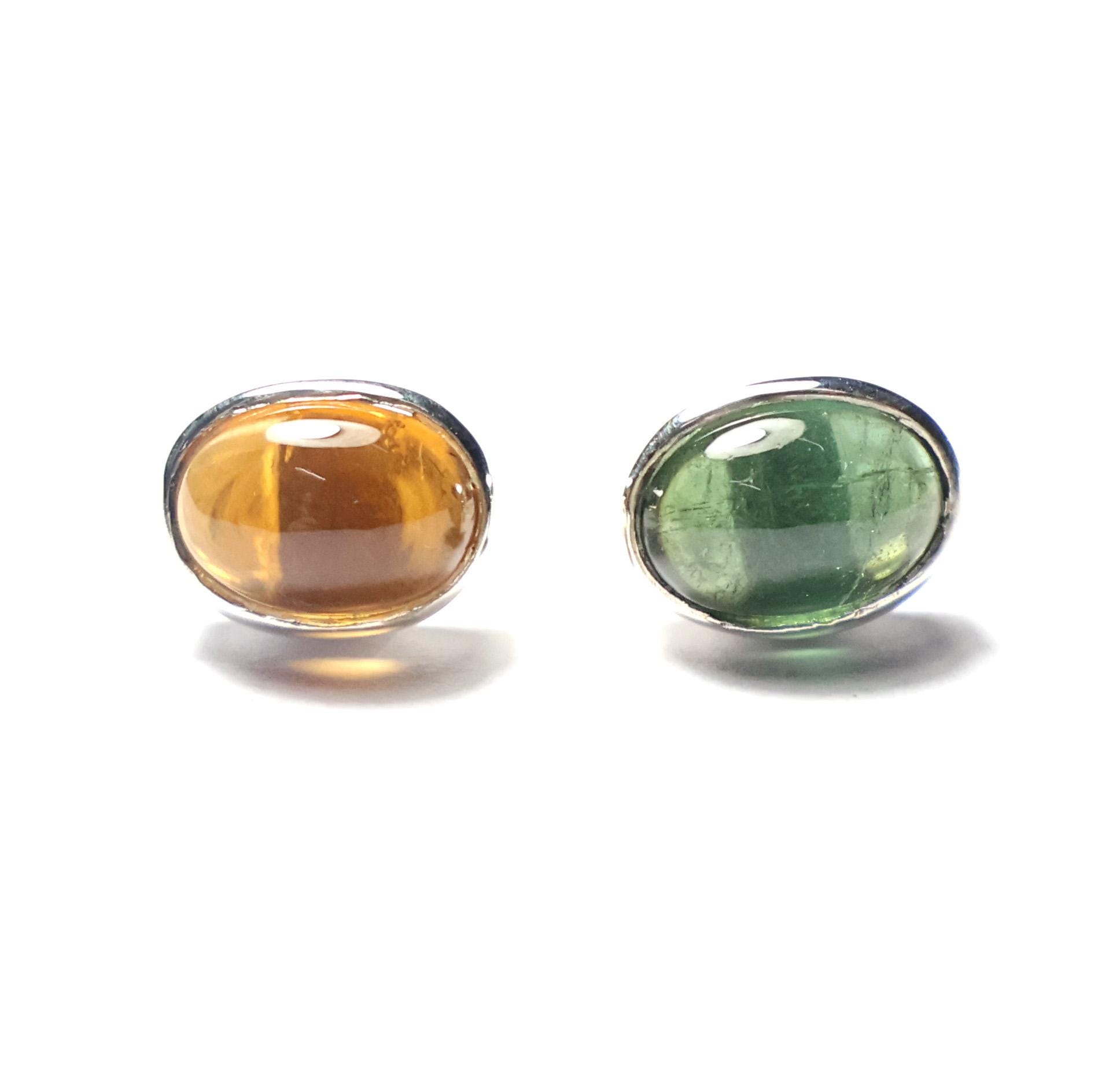 Green Tourmaline Stud Earrings: 925 Sterling Silver Gemstone Jewelry
