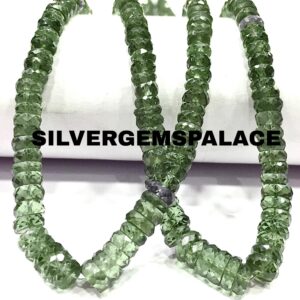 Aaaa+ Rare Green Tourmaline Faceted Rondelle Beads 5-6mm Faceted Tourmaline Tyre Beads Green Tourmaline Gemstone Beads Heishi Cut Beads 18”